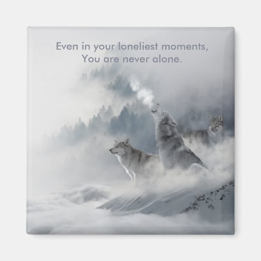 Aimant Empreinte de loup de neige (Devant)