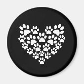 Aimant Empreinte de patte blanc mignon (Devant)