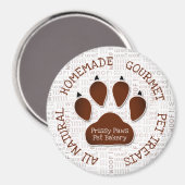 Aimant Empreinte de patte Brown avec nom commercial et Wo (Recto/Verso)