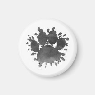 Aimant Empreinte de patte de chien Aquarelle Patte de can