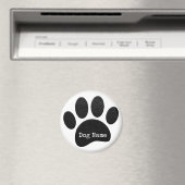 Aimant Empreinte de patte de chien avec nom à la machine  (In Situ (Lave-vaisselle))