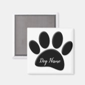 Aimant Empreinte de patte De Chien Avec Nom De Chien Pers (Recto/Verso)