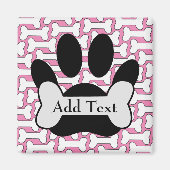 Aimant Empreinte de patte De Chien Et Os (Devant)