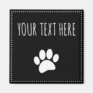 Aimant Empreinte de patte de chien texte personnalisé noi