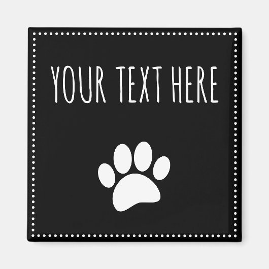 Aimant Empreinte de patte de chien texte personnalisé noi (Devant)