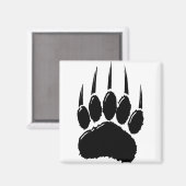 Aimant Empreinte de patte de l'ours noir brillant (Recto/Verso)