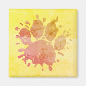 Aimant Empreinte de patte Distressed Paint Splatter Dog (Devant)