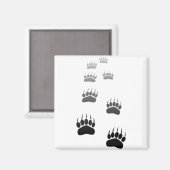Aimant Empreinte de patte d'ours noir dégradant (Recto/Verso)