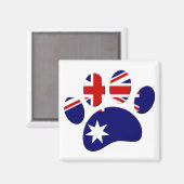 Aimant Empreinte de patte du Drapeau australien (Recto/Verso)