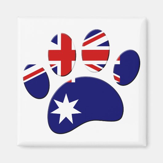 Aimant Empreinte de patte du Drapeau australien (Devant)