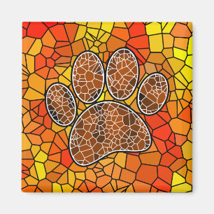 Aimant Empreinte de patte Mosaic Art Dog