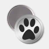 AIMANT EMPREINTE DE PATTE NOIR DANS LE CHÂSSIS D'ARGENT (Recto/Verso)