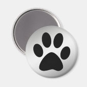 AIMANT EMPREINTE DE PATTE NOIR SUR ARGENT (Recto/Verso)