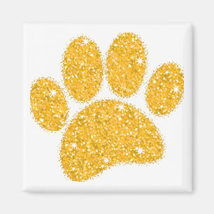 Aimant Empreinte Gold Parties scintillant Chien