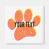 Aimant Empreinte vintage de chien gris (Devant)