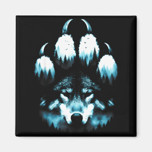 Aimant Empreintes Animaux Loups Amoureux Loup Hurlement à
