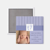 Aimant Empreintes bébé - Bleu (Recto/Verso)