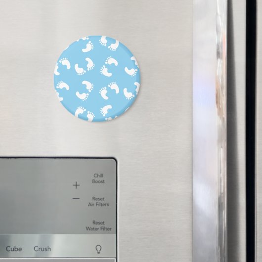 Aimant Empreintes bébé, Pied bébé, Marches, Bleu, Garçon (In situ (réfrigérateur))