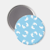 Aimant Empreintes bébé, Pied bébé, Marches, Bleu, Garçon (Recto/Verso)