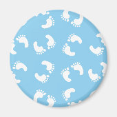 Aimant Empreintes bébé, Pied bébé, Marches, Bleu, Garçon (Devant)