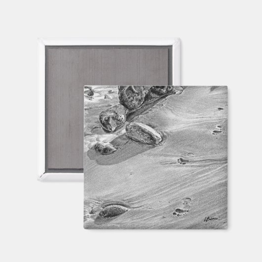 Aimant Empreintes dans le sable (Recto/Verso)