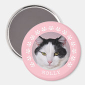 Aimant Empreintes de pattes de chats roses Frame Pet Phot (Recto/Verso)