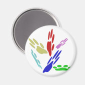 Aimant Empreintes de pattes de chiens avec Pois (Recto/Verso)