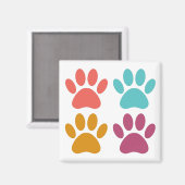 Aimant Empreintes de pattes de chiens cool (Recto/Verso)