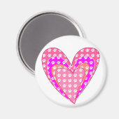 Aimant Empreintes de pattes De Chiens Et Coeurs Roses (Recto/Verso)