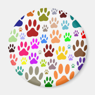 Aimant Empreintes de pattes de chiens partout