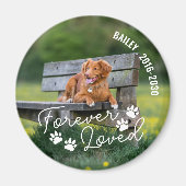 Aimant Empreintes de pattes pour toujours nom aimé Texte (Devant)