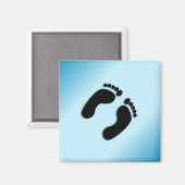 Aimant Empreintes Pieds Nus Bleu (Recto/Verso)