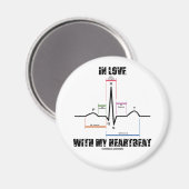 Aimant En amour avec mon pouls (électrocardiogramme) (Recto/Verso)