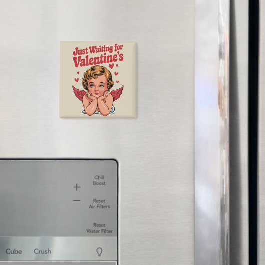 Aimant En attendant simplement la Saint-Valentin Bébé Cup (In situ (réfrigérateur))
