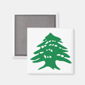 Aimant en cèdre du Liban vert (Recto/Verso)
