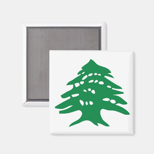 Aimant en cèdre du Liban vert (Recto/Verso)