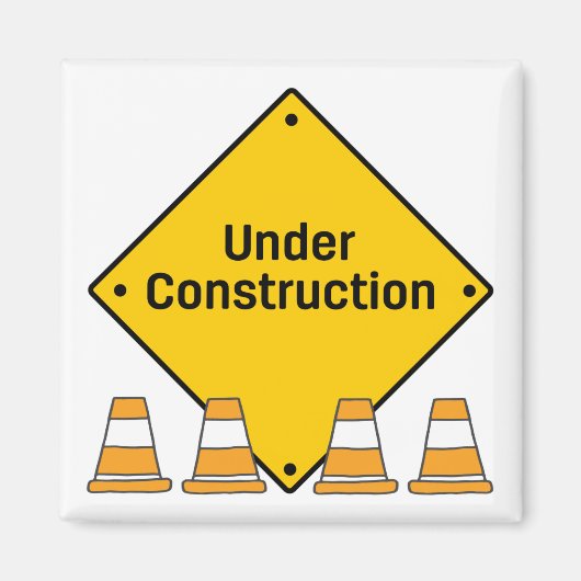 Aimant En construction avec des cônes (Devant)