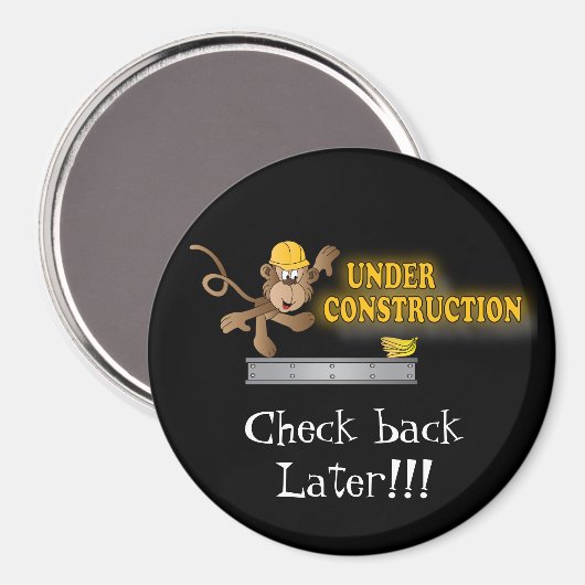 Aimant En construction Drôle Singe (Recto/Verso)