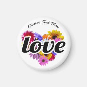 Aimant En Fleur - Amour Coeur En Forme De Bouquet Floral