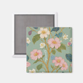 Aimant En fleurs : Branche pastel avec fleurs roses (Recto/Verso)