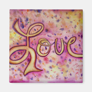 Aimant en forme d'art de mot inspirant rose glamou