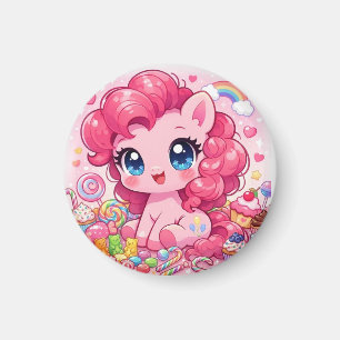 Aimant en forme de petit poney rose kawaii