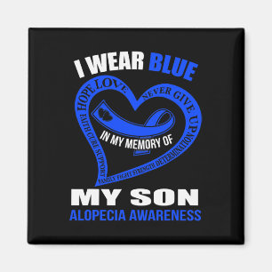 Aimant En ma mémoire de mon fils ALOPECIA AWARENESS