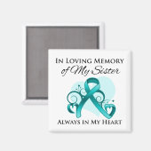 Aimant En mémoire de ma soeur - Cancer de l'ovaire (Recto/Verso)