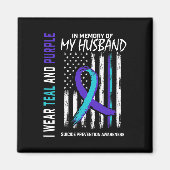 Aimant En Mémoire De Mon Mari Suicide Sensibilisation Pré (Devant)