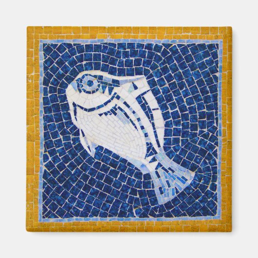 Aimant en mosaïque de poisson vibrant (Devant)