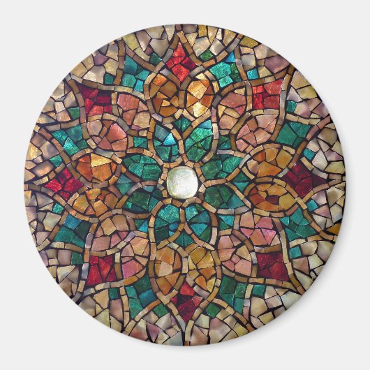 Aimant en mosaïque de verre "Etoile d'automne" (Devant)