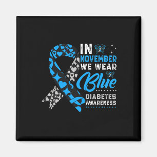 Aimant En Novembre Nous Portons Bleu Ruban T1D T2D Diabèt
