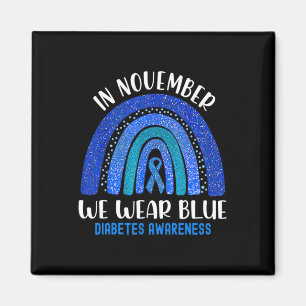 Aimant En Novembre Nous Portons Blue Rainbow Diabetes Awa