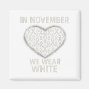 Aimant En novembre, nous portons le ruban blanc de sensib